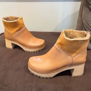 Swedish HASBEENS Slip on Shearling bootie Size 37 US 7